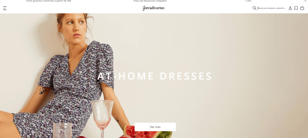 La home de Stradivarius destaca sus prendas más cómodas para estar en casa, adaptándose al contexto.