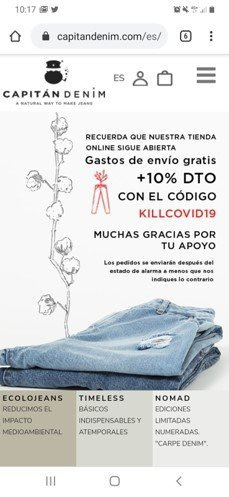 Capitán Denim proporciona a sus clientes la elección sobre el momento de su envío.