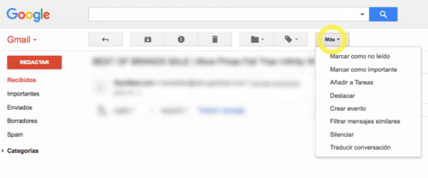 Progressive Disclosure in Gmail de Google
