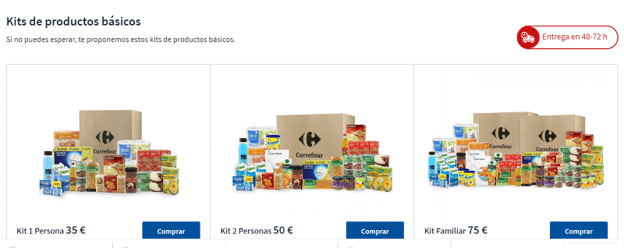 Los packs de alimentación de Carrefour facilitan el proceso de compra y la gestión del picking de los productos, mejorando los tiempos de sus envíos online.